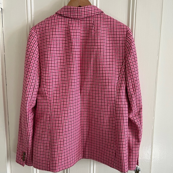 J. Crew Pink Houndstooth Women's Blazer - Picture 6 of 7